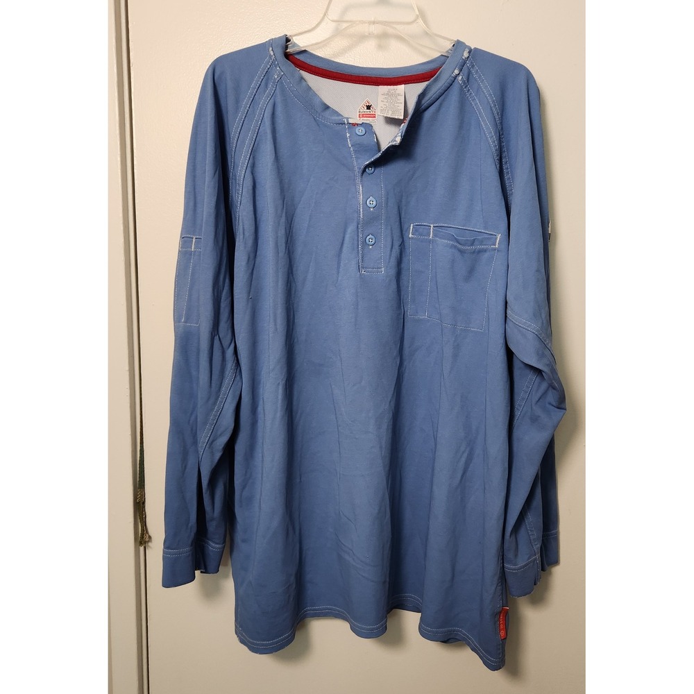 Bulwark FR IQ Series LS Henley QT20 BL4 Flame Resistant XXL CAT 2 2112 Westex G2